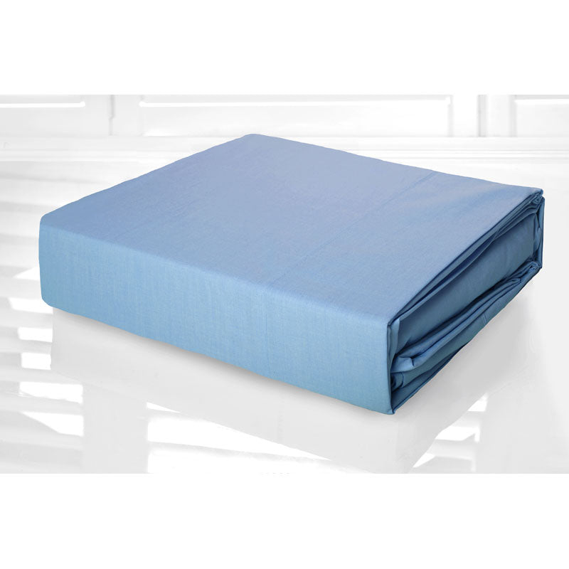 Single Bed Blue 225TC Easy - Care Percale Sheet Set