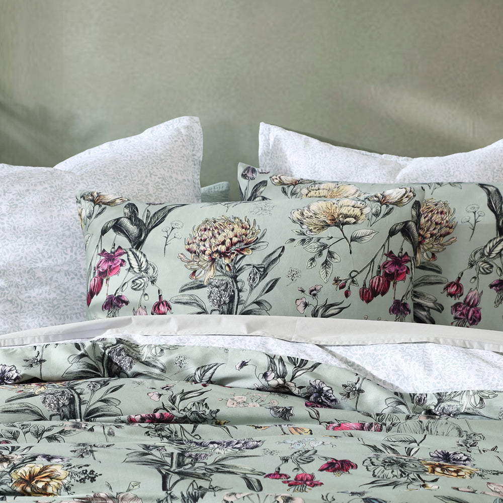 Botanical Coastal Sage King - Size Quilt Cover Set for a Relaxing Bedroom