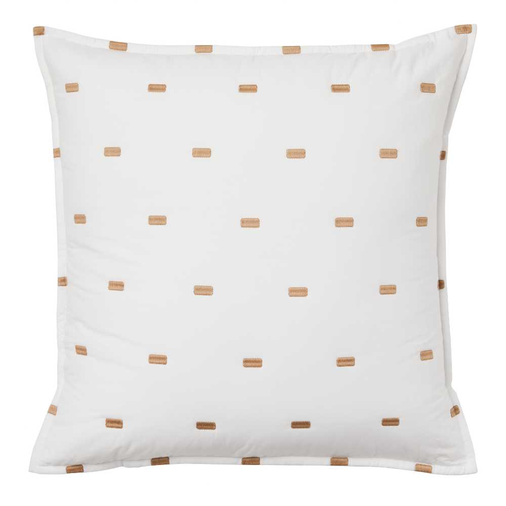 European Pillowcase in Coburn Stone Style with Subtle Embroidered Pattern
