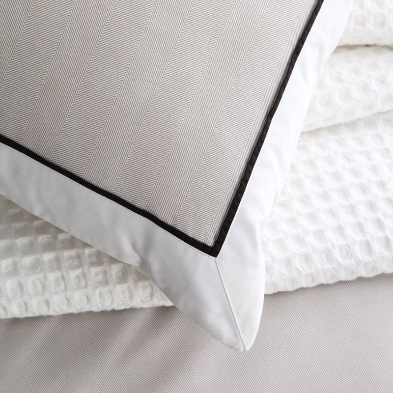 Essex Stone Herringbone Pattern Quilt Cover Set for Queen - Sized Bed