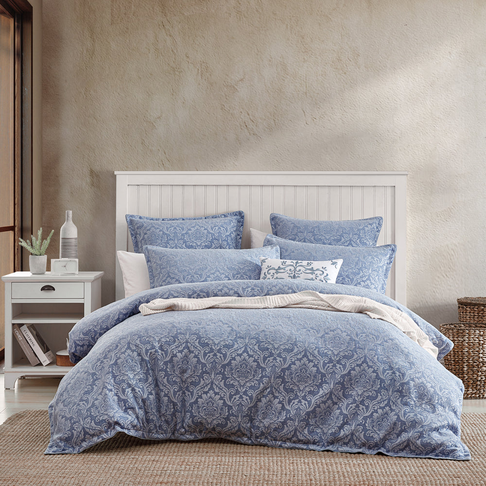 King Size Monterey Wedgwood Quilt Cover Set for Luxury Bedrooms | Inspired by Vintage French Design
