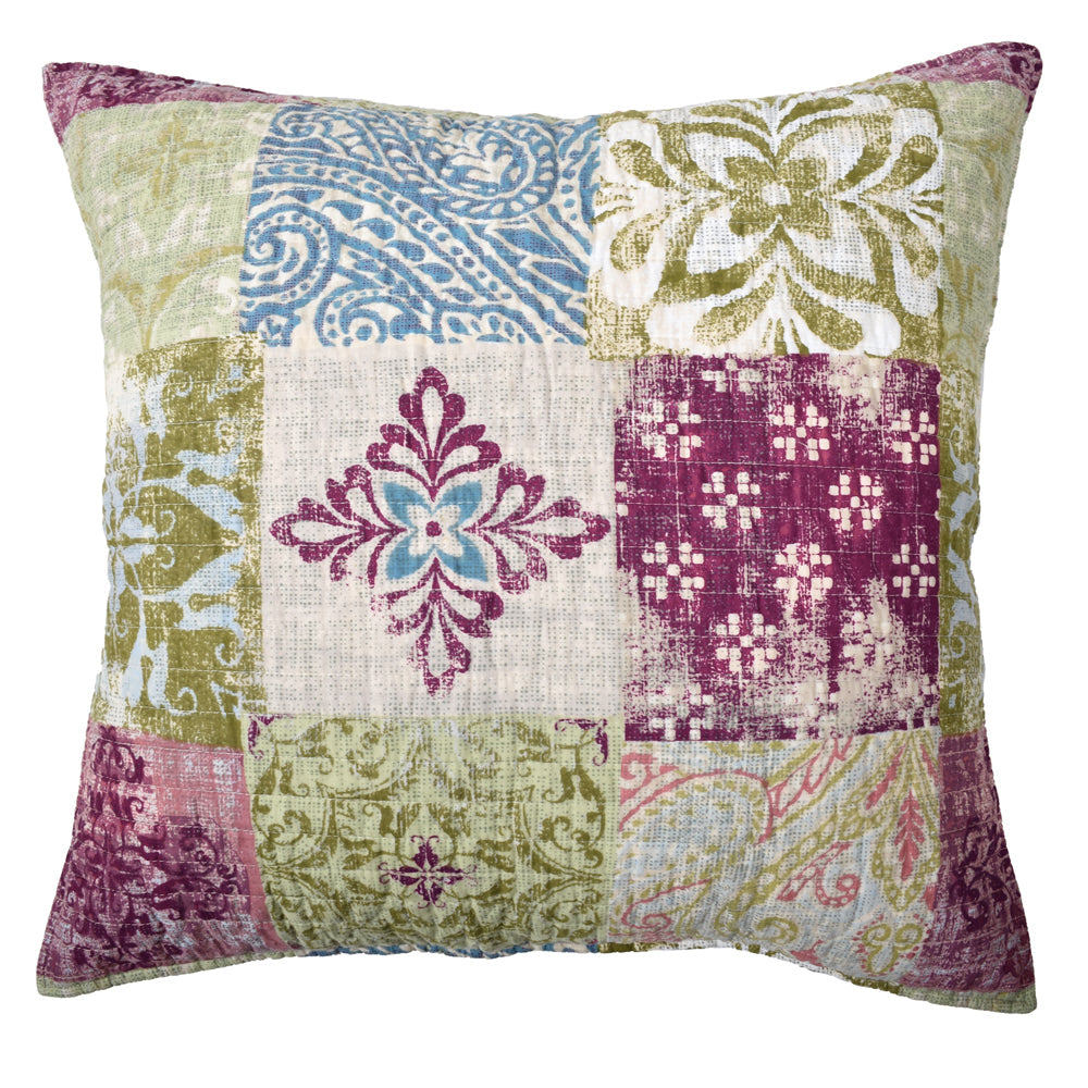 European Style Spring Bank Classic Patchwork Pattern Cotton Pillowcase