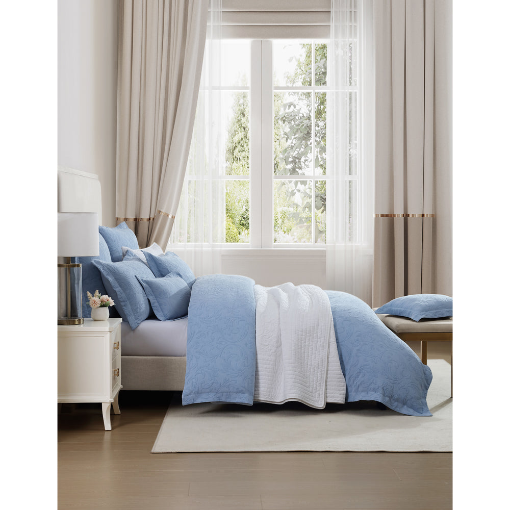 Super King Marbella Blue Luxury Quilt Cover Set