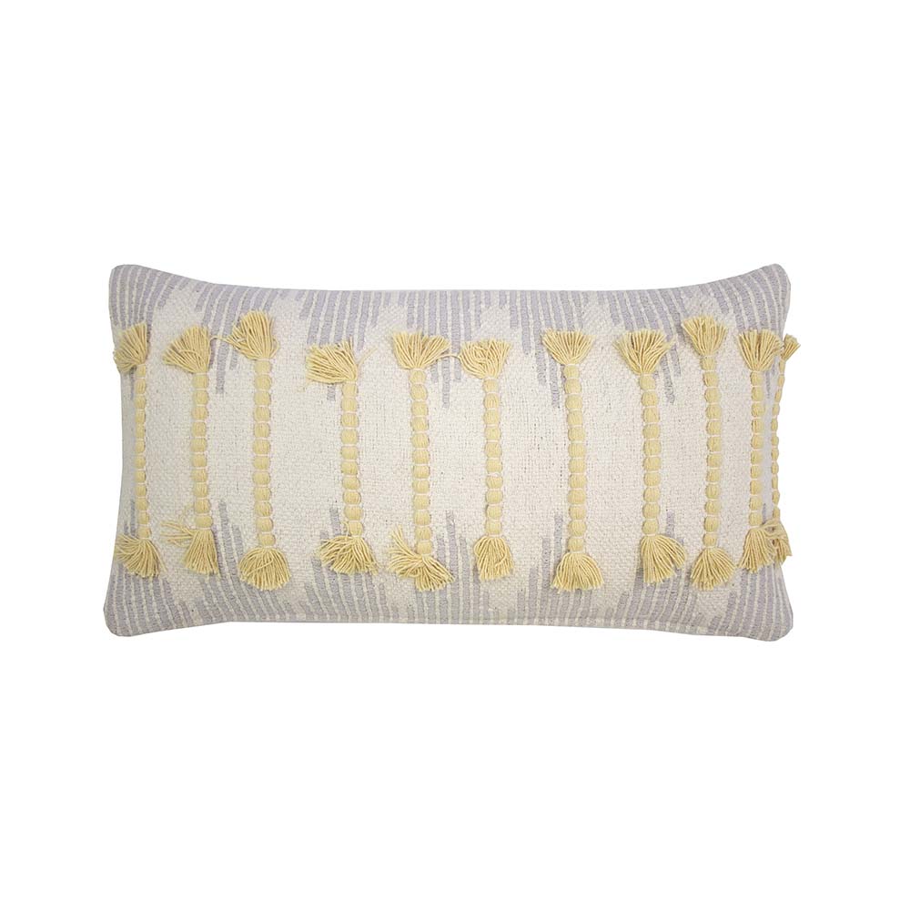 Bambury Eradu Long Straw - Filled Rectangle Cushion with Colored Thread Detail