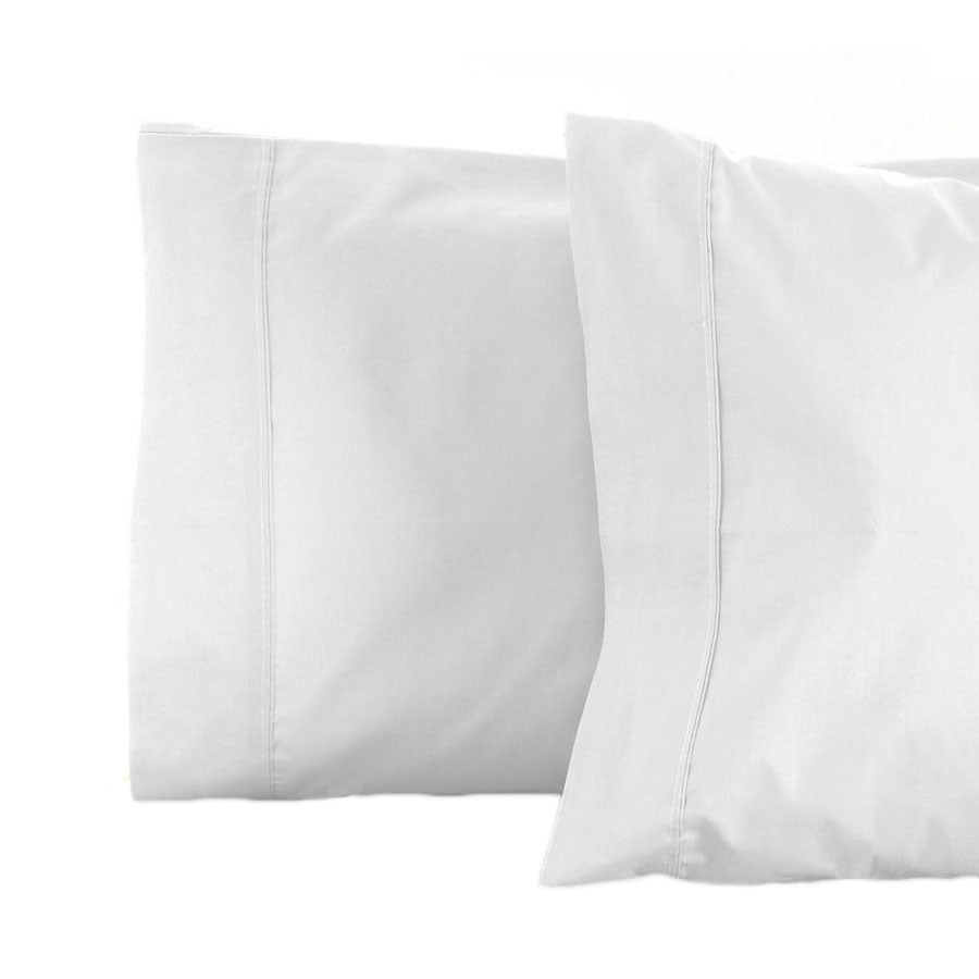 La Via 2-Pack 400TC White Standard 100% Cotton Pillowcases