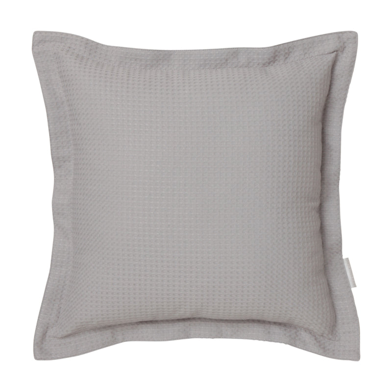 Light Grey Square Ascot Pewter Filled Cushion with Classic Design