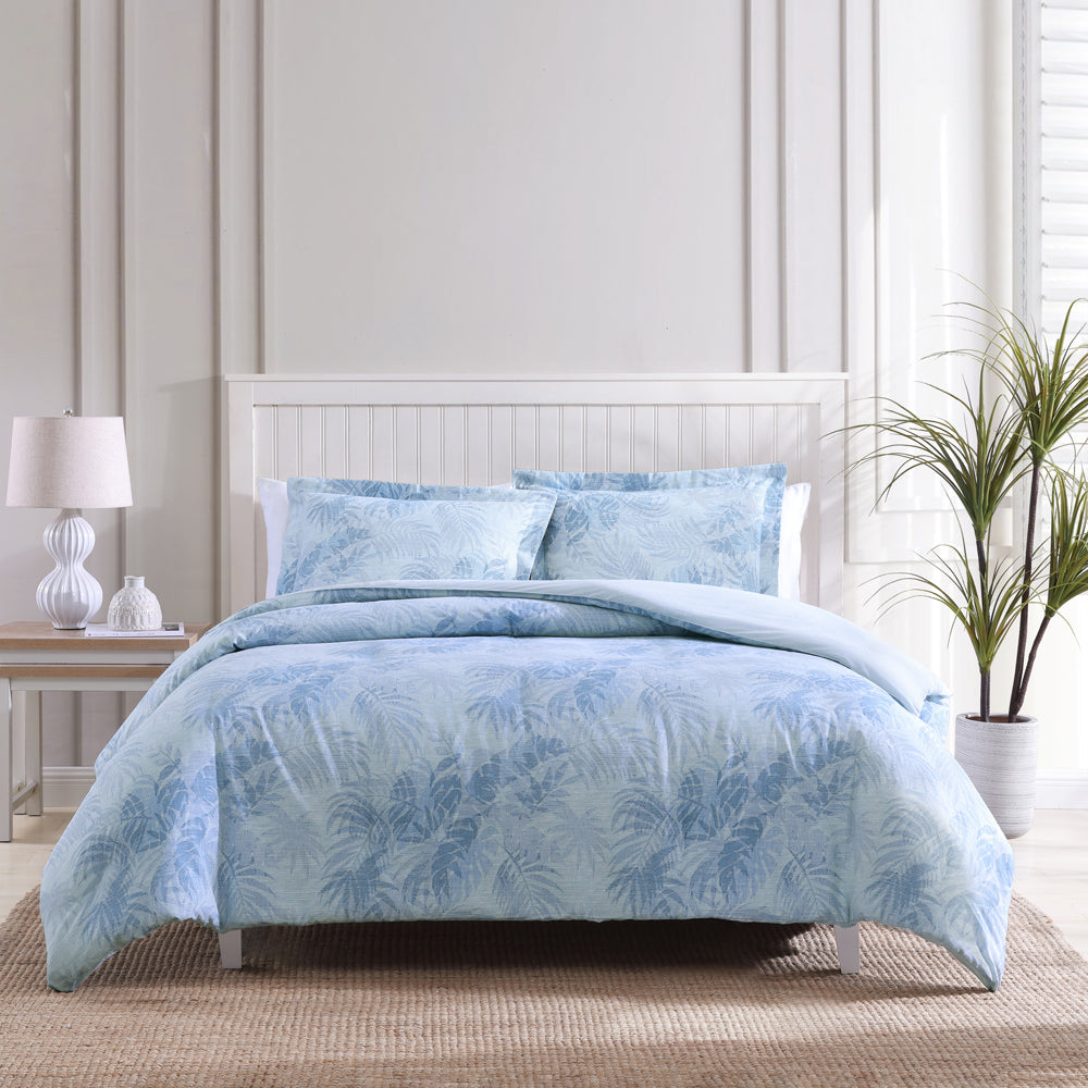 Tommy Bahama Luxury Hanalei Bay Blue Quilt Cover Set for Queen-Sized Bed