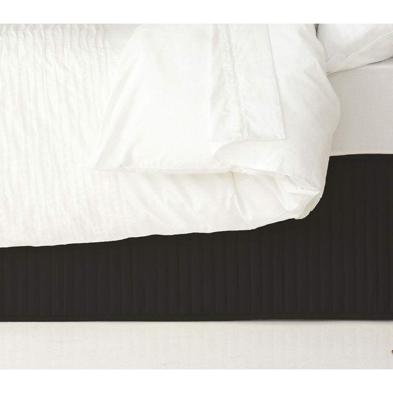 Luxurious Black Quilted Double Bed Valance for Bedroom Decor