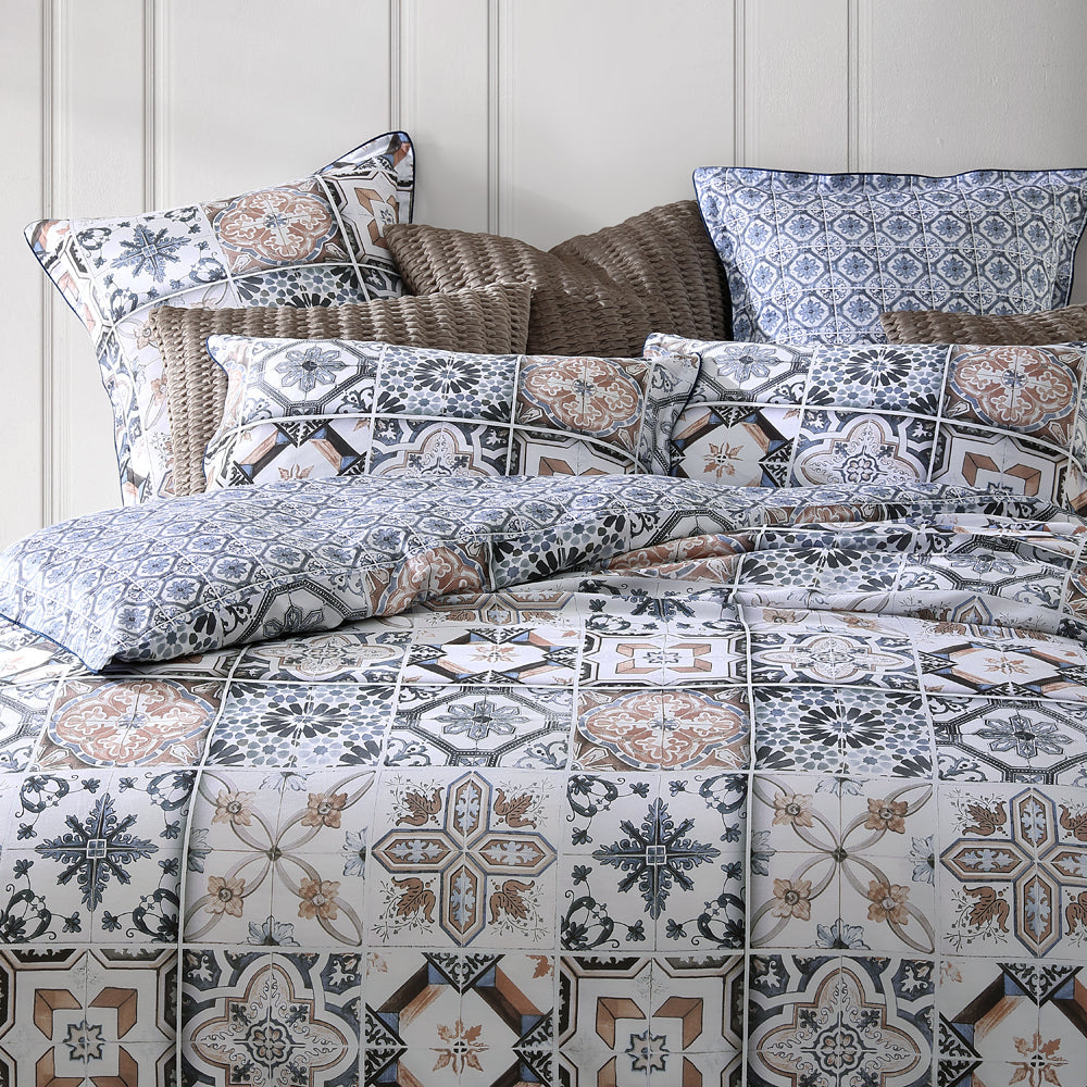 Luxurious Navy Quilt Cover Set for King - Sized Bed from the Private Collection Restore