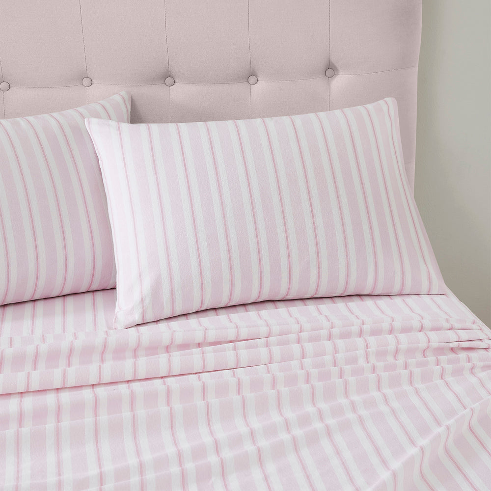 Laura Ashley Queen Bed Brampton Blush Pink Flannelette Sheet Set