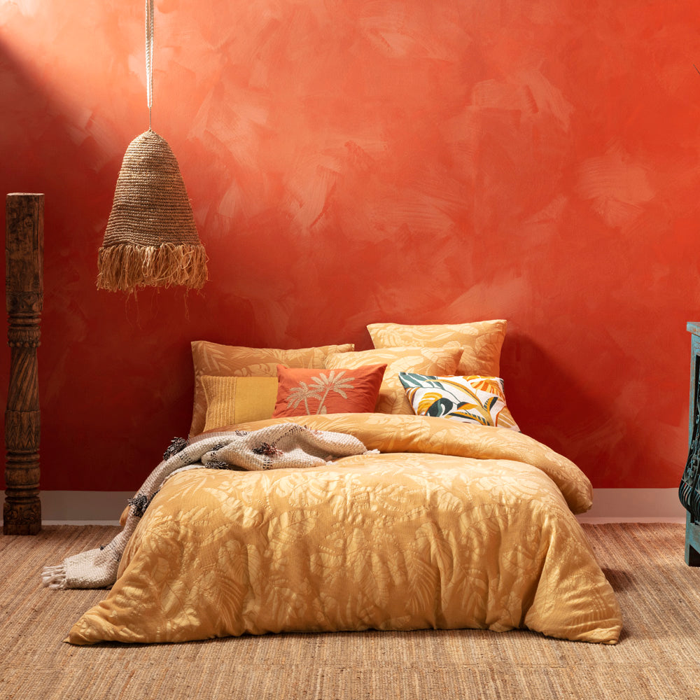 KAS Kalido Super King Size Mustard-Colored Luxury Quilt Cover Set
