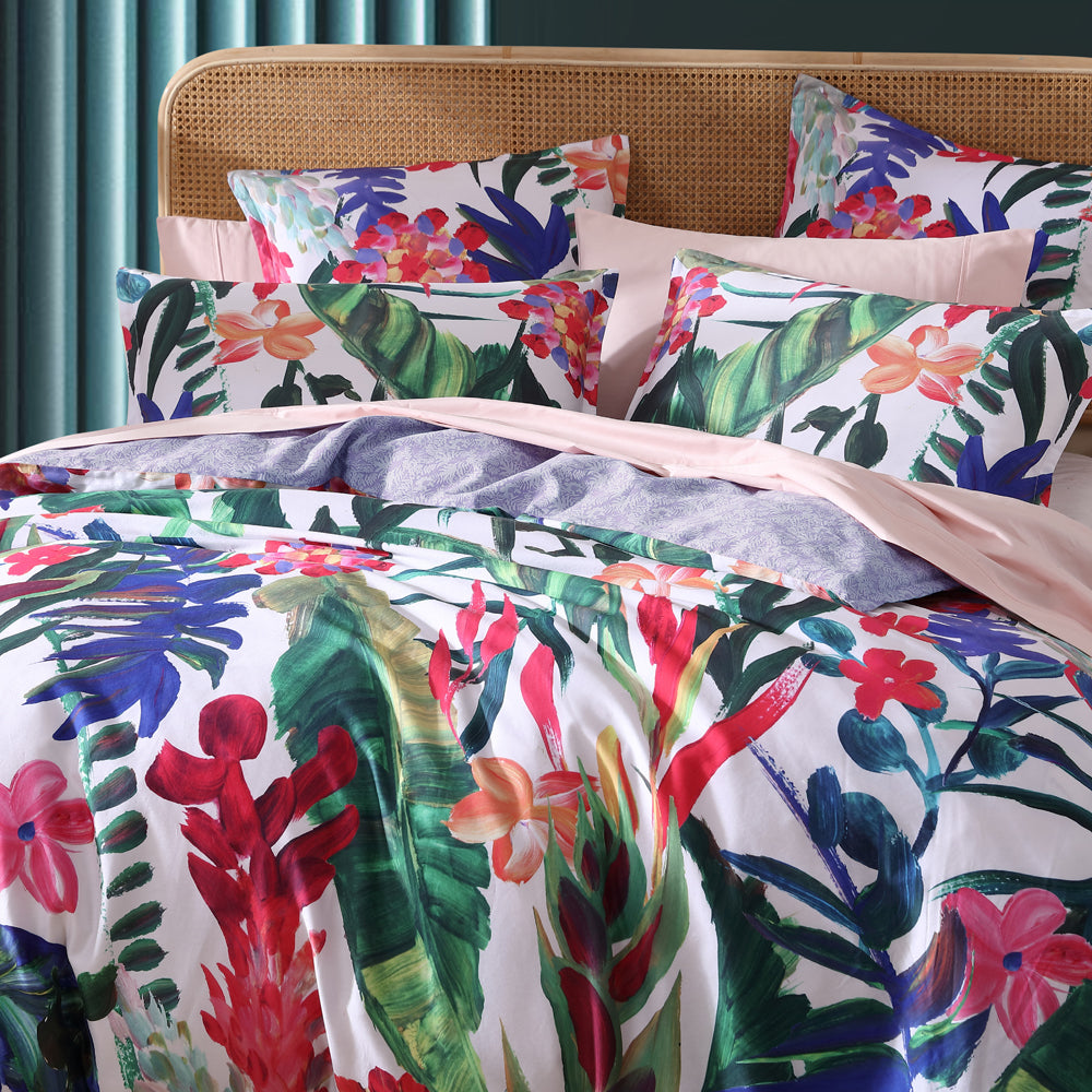 King-Size Atherton Tropical Quilt Cover Set for Bedroom Decor