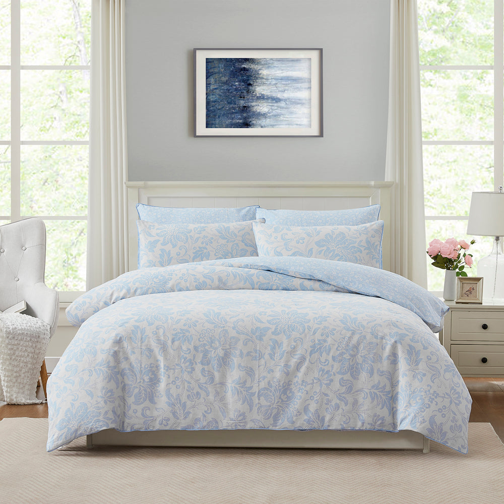 Laura Ashley Double Bed Sky Blue Percy Quilt Cover Set