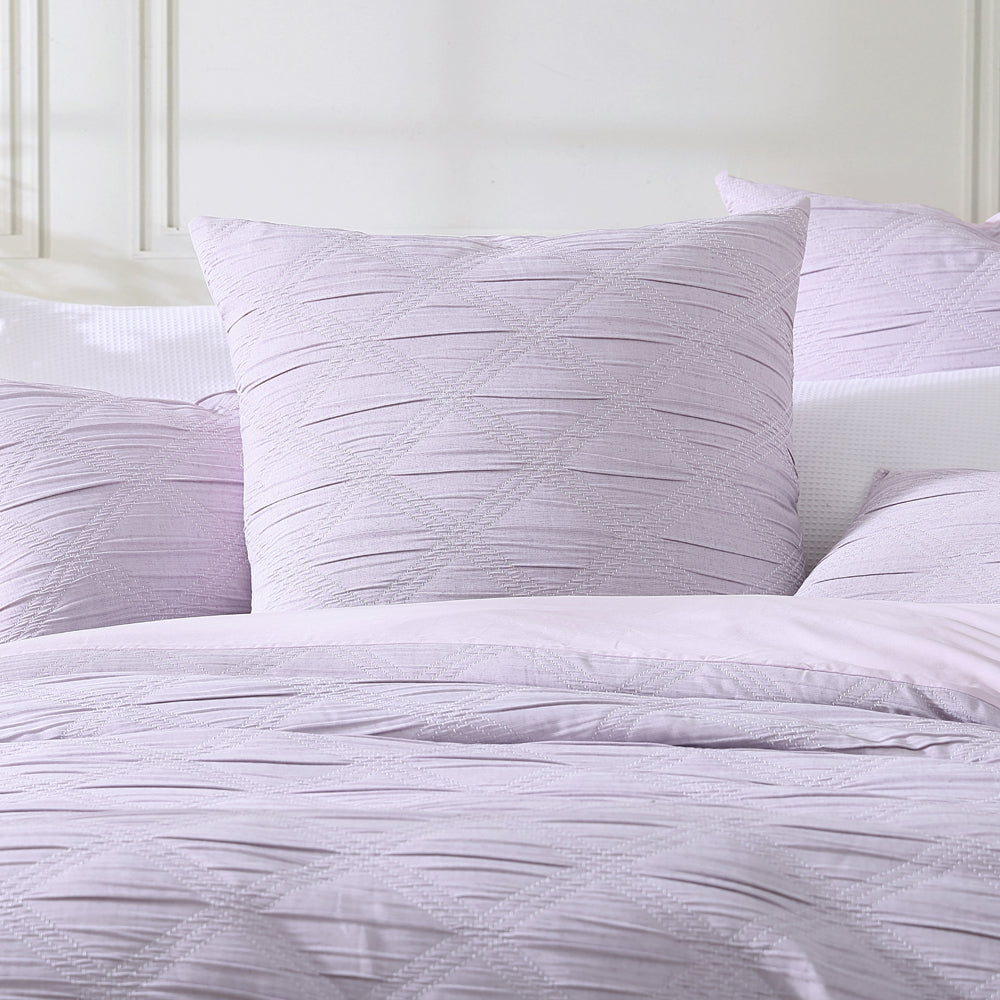 Luxurious Reine Lilac Quilt Cover Set for Queen - Sized Bed