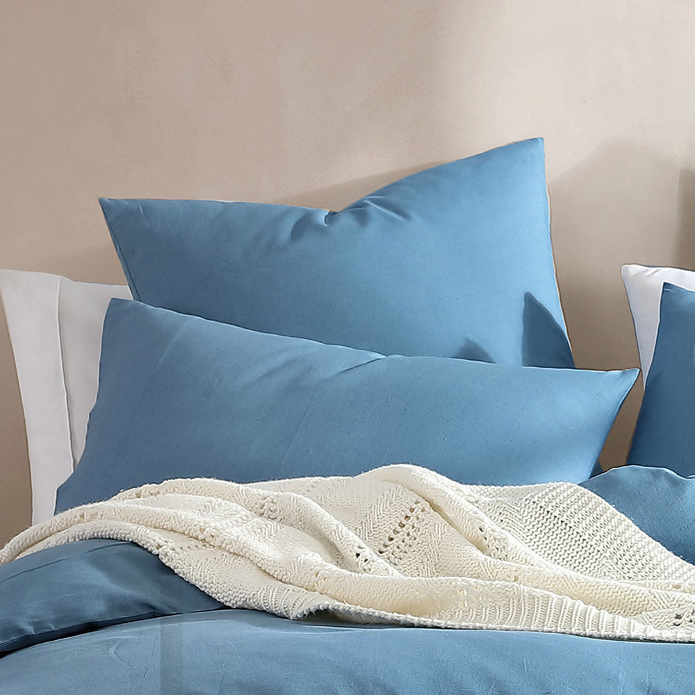 European-sized Serene Soft-touch Denim Pillowcase for Bedroom
