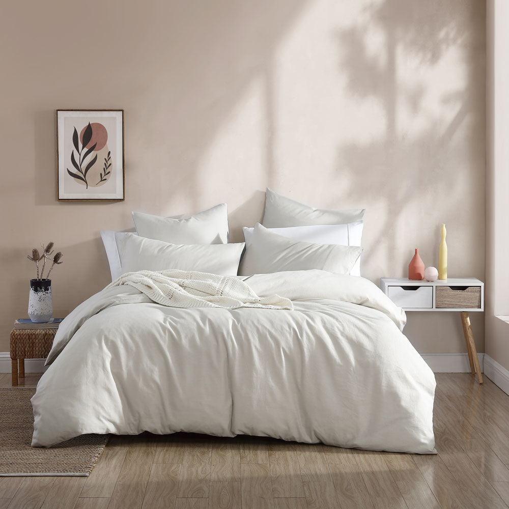 Exquisite Serene Natural Quilt Cover Set for Double Bed - Ideal Bedroom Decor