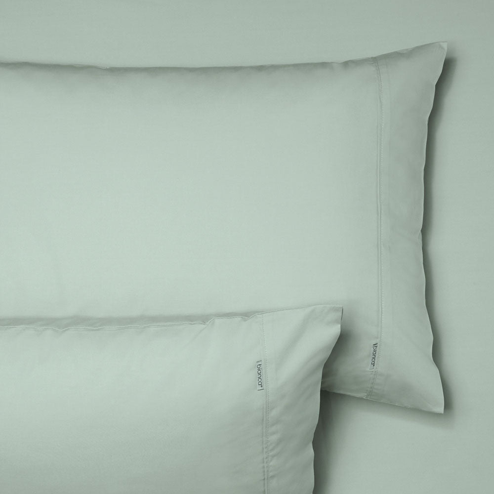 Heston King Bed 300TC 100% Cotton Percale Fitted Sheet & Pillowcase Combo in Sage