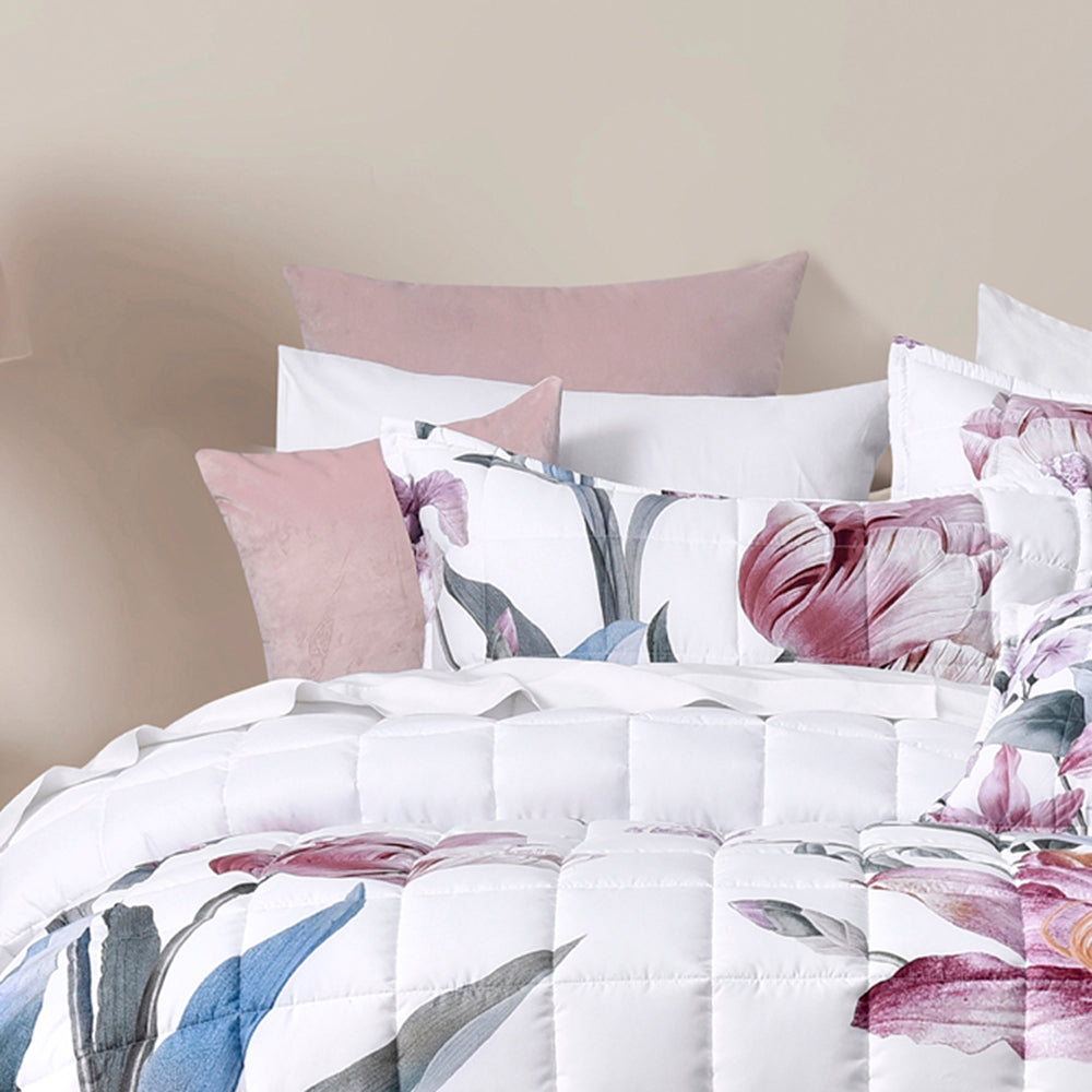 Elegant Carmela White Bedspread Set for King Single Bed