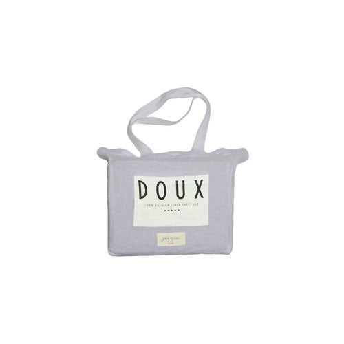 Doux King Size Bed 100% Pure Linen Sheet Set in Elegant Grey Color