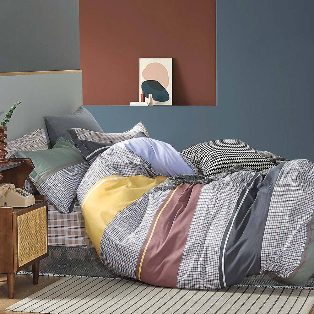 Ardor Jonty King Size Multi - Colored Quilt Cover Set for King Bed