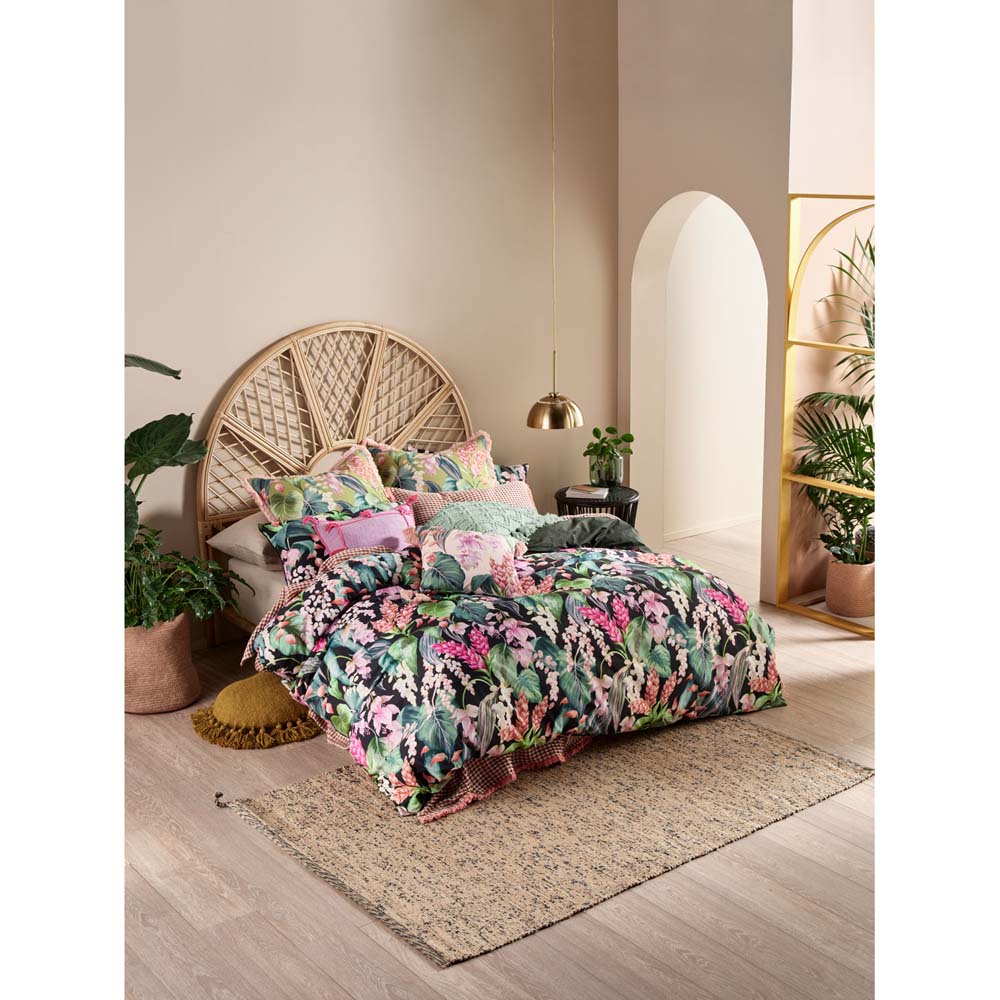 Linen House Jonie Multi Quilt Cover Set for Double Bed - A Tropical Print Bedding Set
