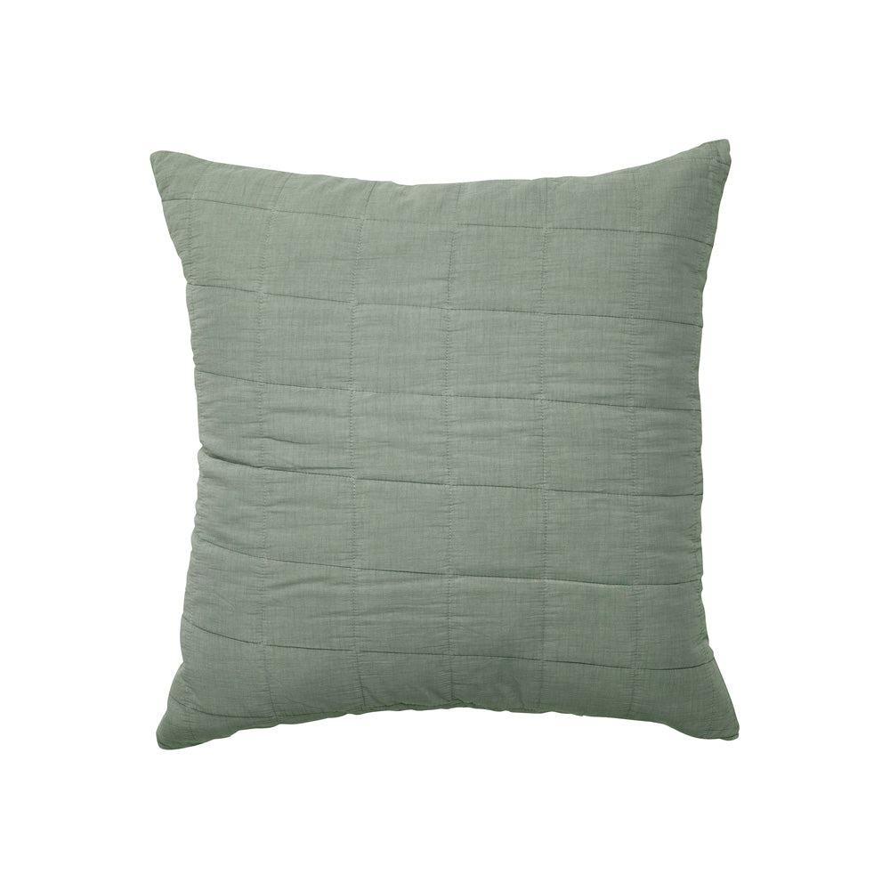 Geraldton Olive Modern Square Quilted Filled Decorative Cushion for Bedroom