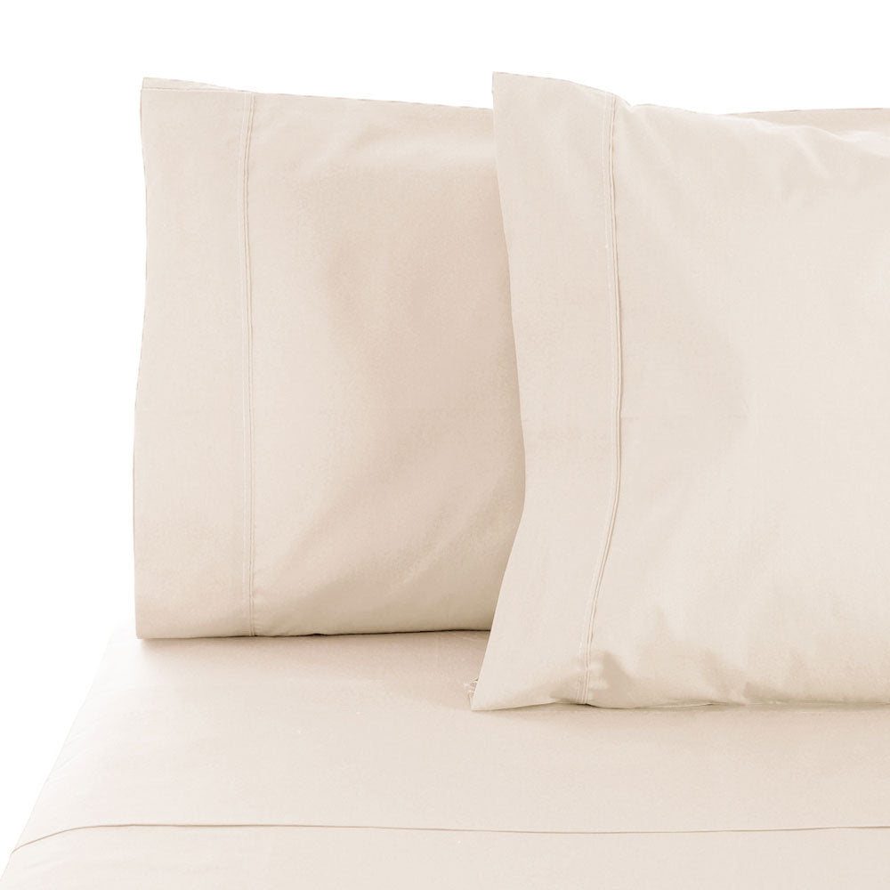 Single Bed Ivory 100% Cotton 400TC Fitted Sheet by La Via