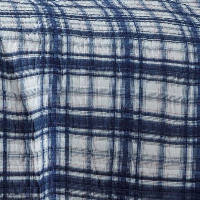 Super King Robin Plaid Cotton Coverlet Set with Breathable Fill