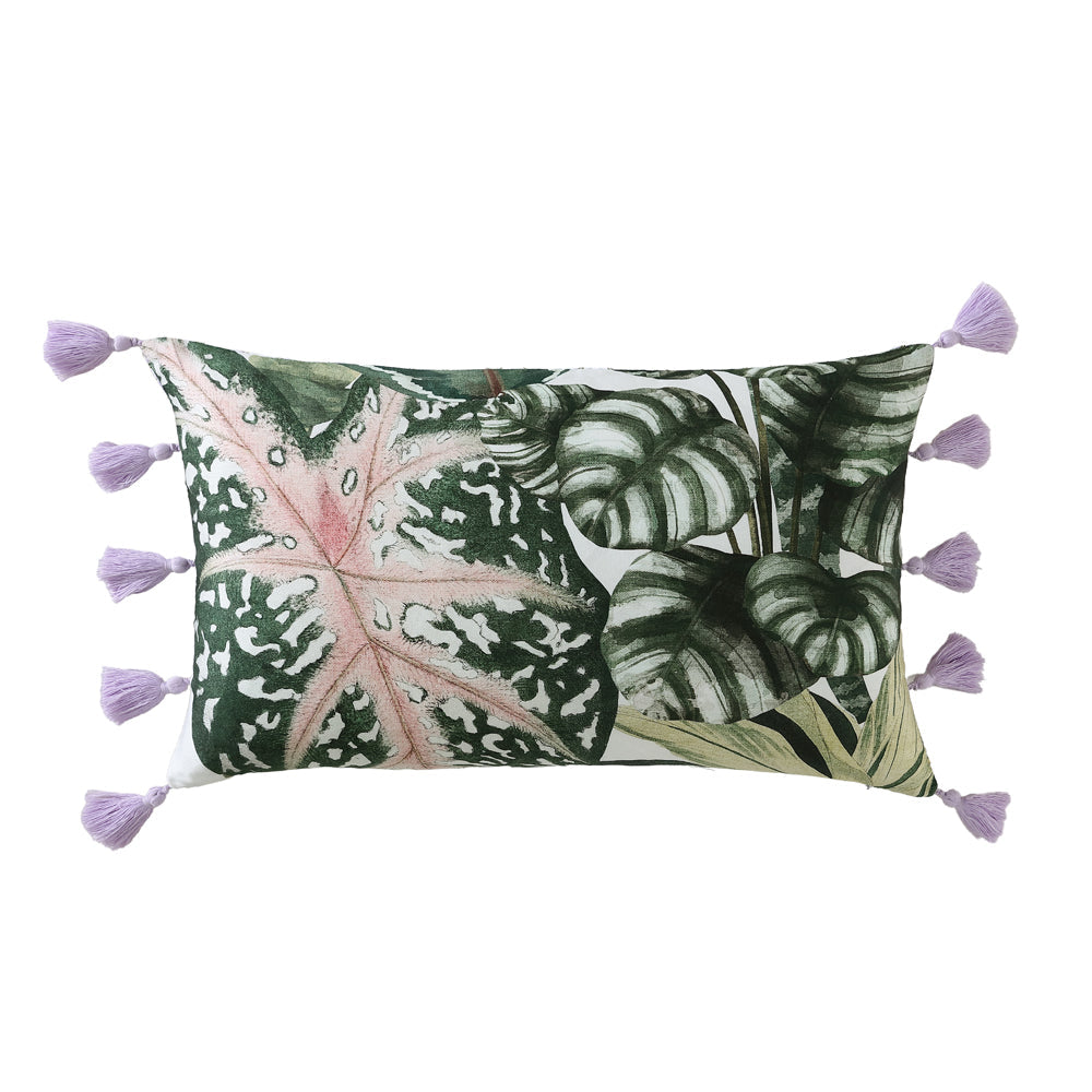 Logan and Mason Seda Oversized Watercolour Tropical Jungle Leaves Breakfast Filled Cushion