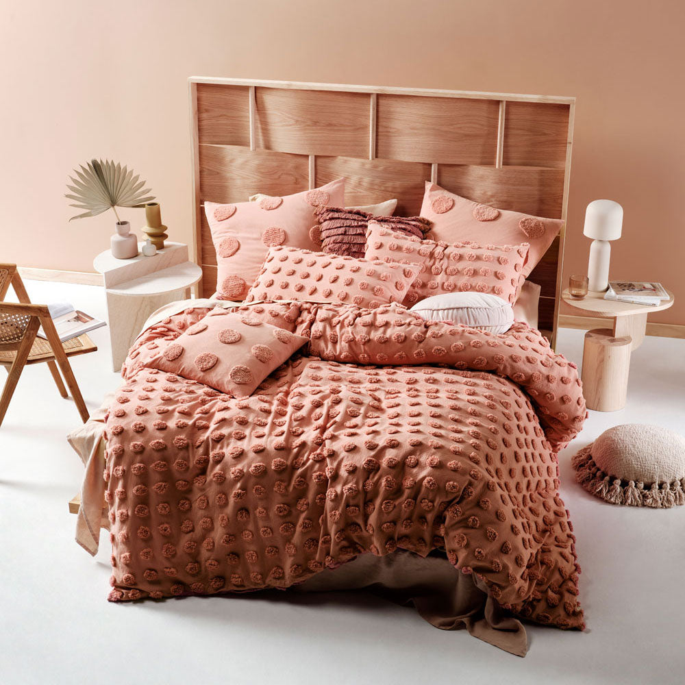 Fluffy Spotted Haze Rosette Quilt Cover Set for Double Bed