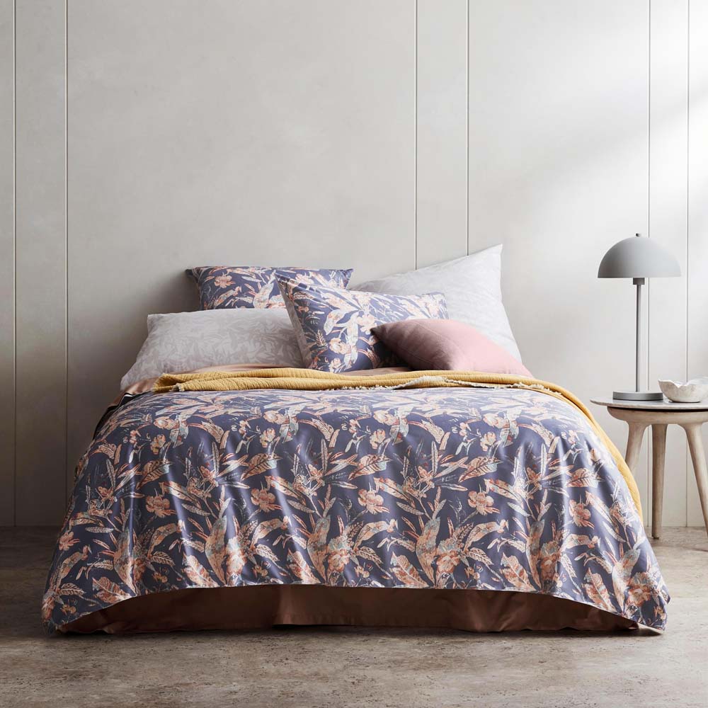Sheridan Lissoni Ink King-Size Bed Quilt Cover Set with Modern Floral Design