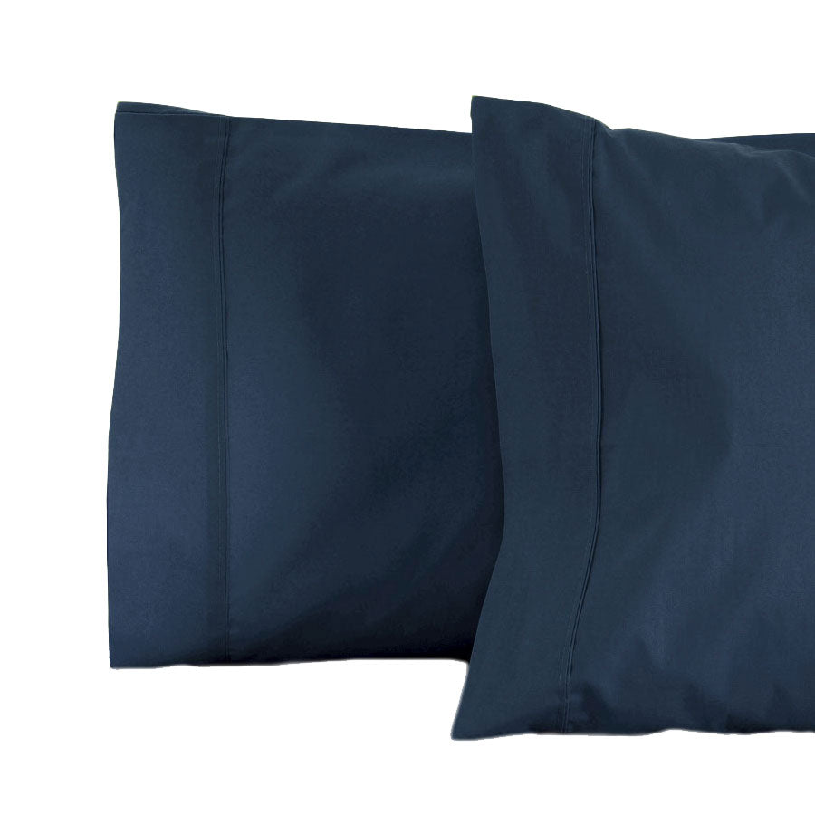 La Via Luxury 100% Cotton 400 Thread Count Navy Standard Pillowcase Set of 2