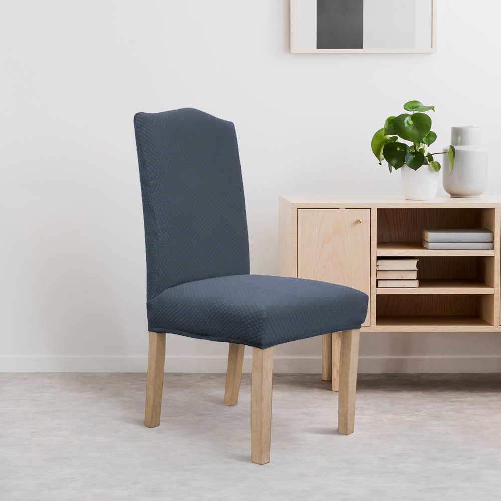 Boston Diamond Quilted Four - Way Stretch Denim Dining Chair Cover