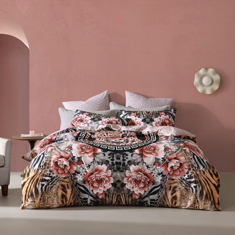 Stylish Nala Leopard Queen - Sized Bed Quilt Cover Set