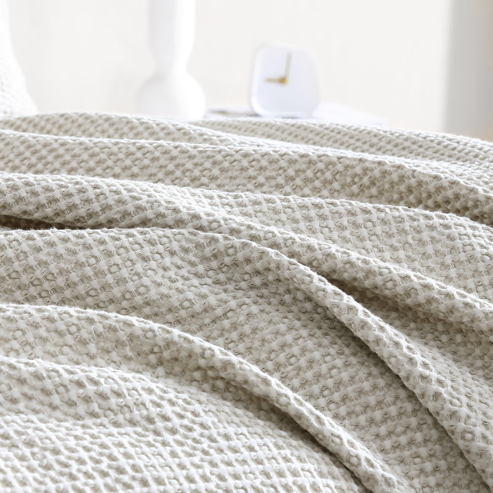 Urban Stone Waffle Texture Queen Bed Quilt Cover Set