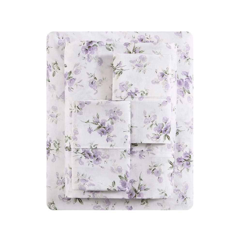 Laura Ashley Little Darlings Heather Single Bed Sheet Set - Cotton Sateen Soft Floral Bedding