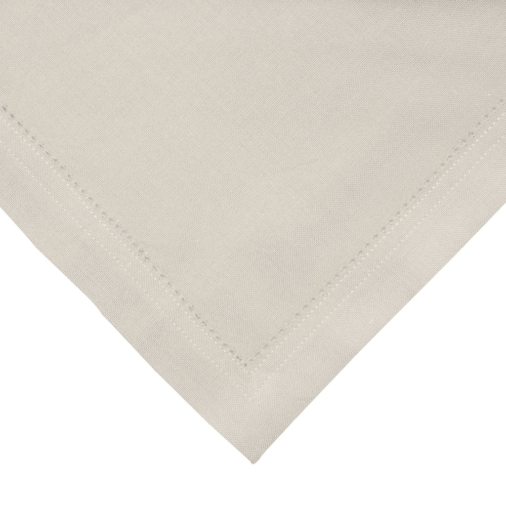 Two-Piece Set of Oatmeal-Colored Hemstitch Dinner Napkins