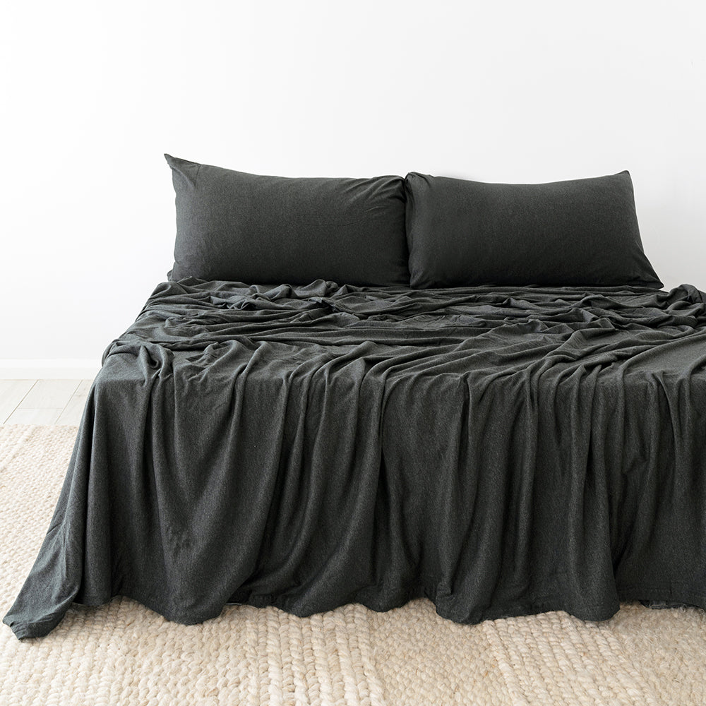 BedT Organica Breathable Charcoal Double Bed Sheet Set for All Seasons