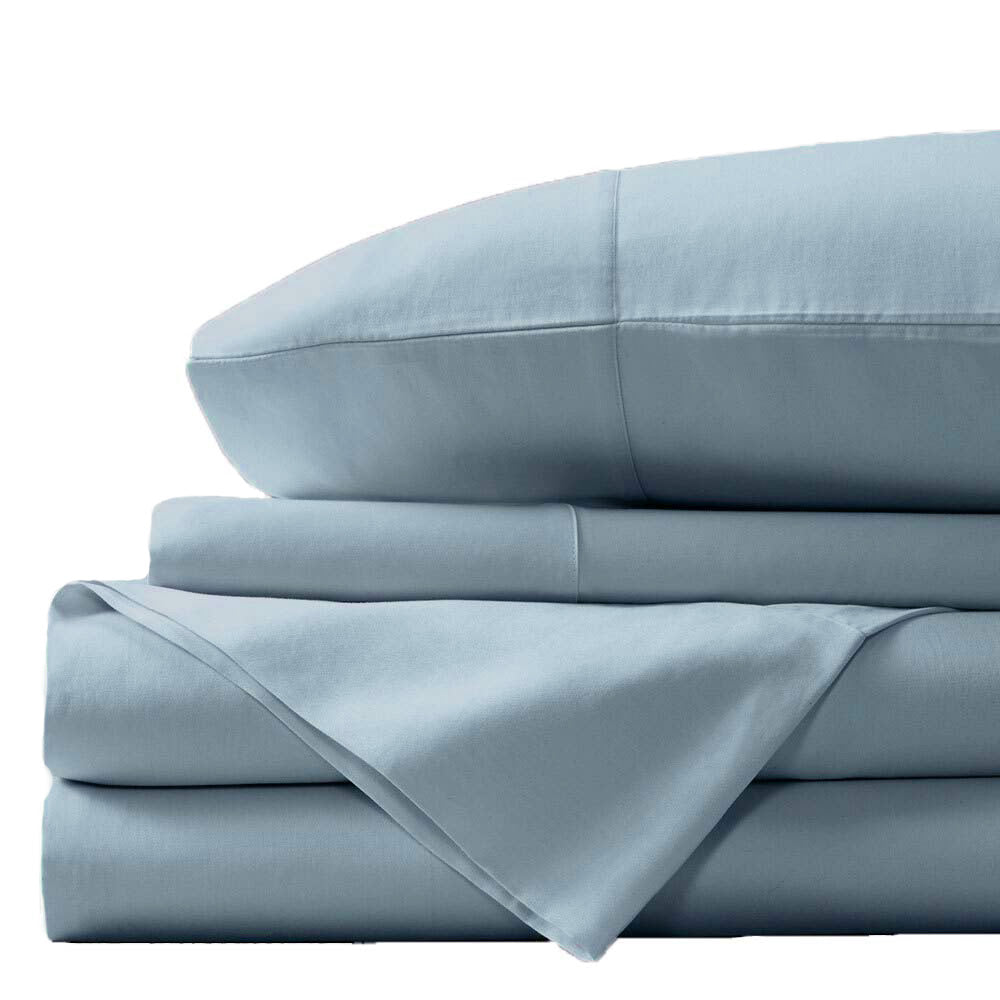 Premium Luxury Sky - Colored Bamboo - Cotton Bed Sheet Set with 400 Thread Count for King - Sized Beds
