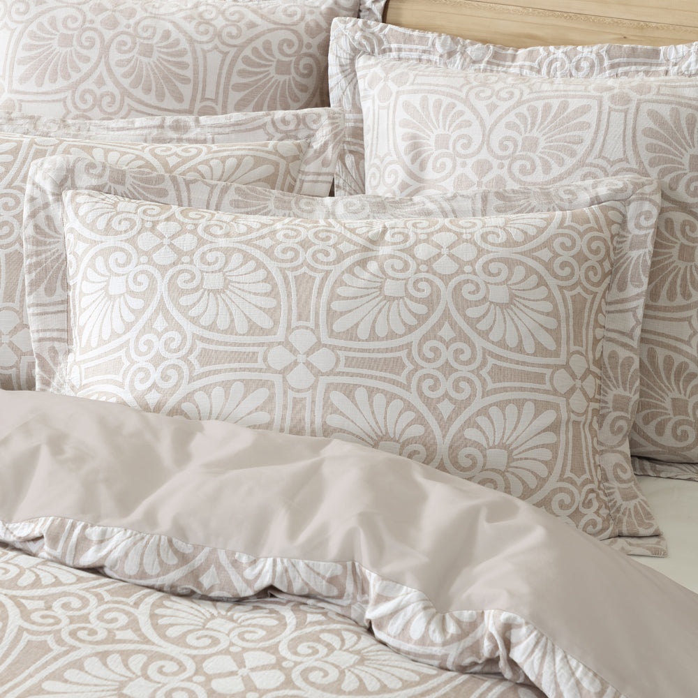 Super King Dakota Stone Quilt Cover Set with Boho-inspired Design