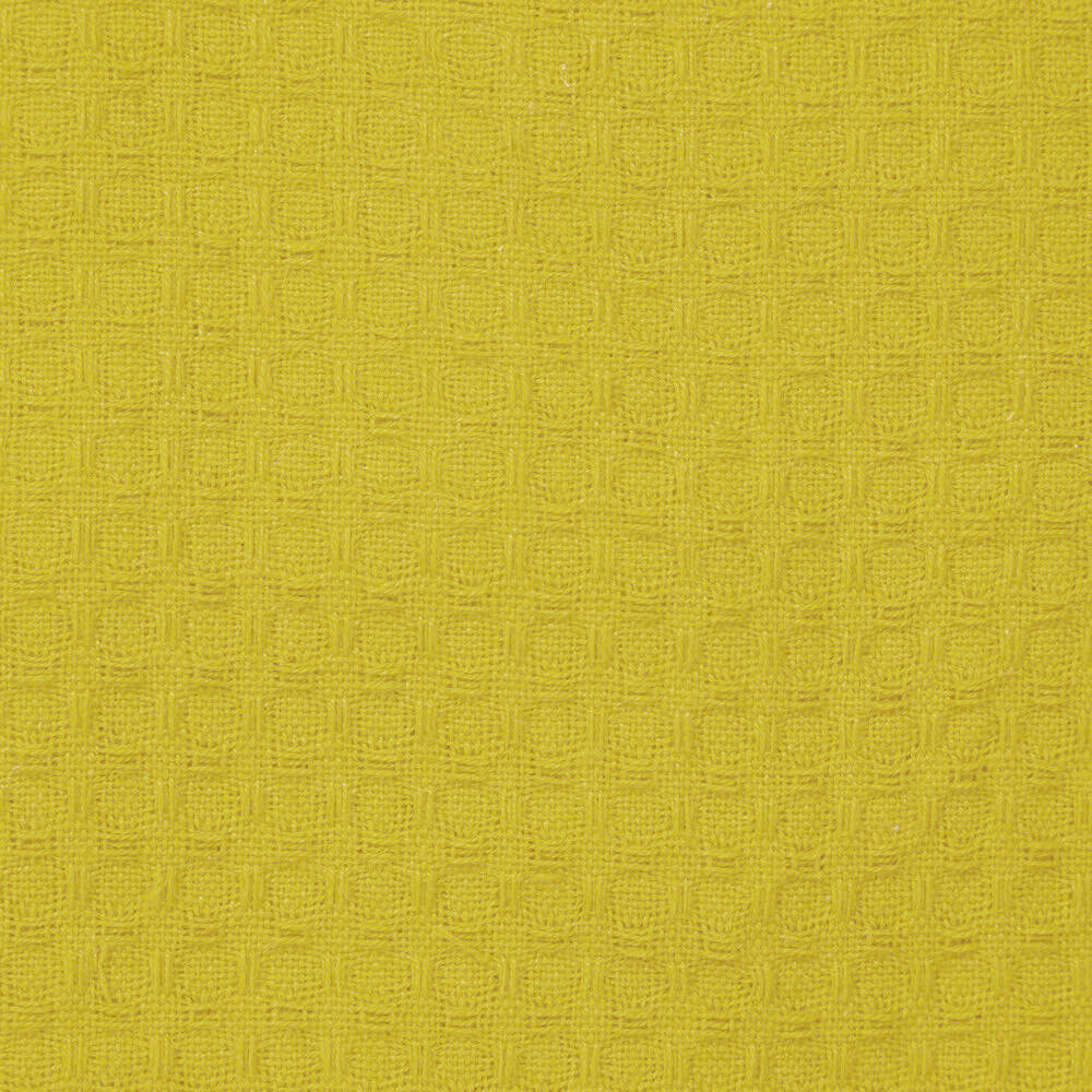 London-Style Waffle Patterned Yellow Tea Towel Set of 3 for Kitchen Use