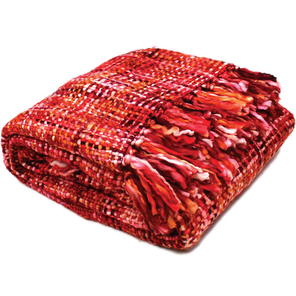 Oslo Cherry Ripe Acrylic Weaved Summer Throw Blanket