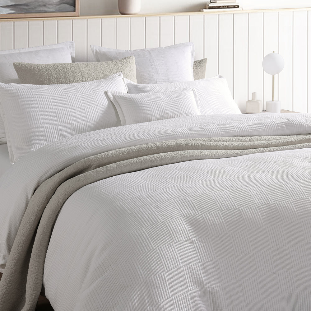 Luxurious Caspian White King - Sized Quilt Cover Set for Modern Bedrooms