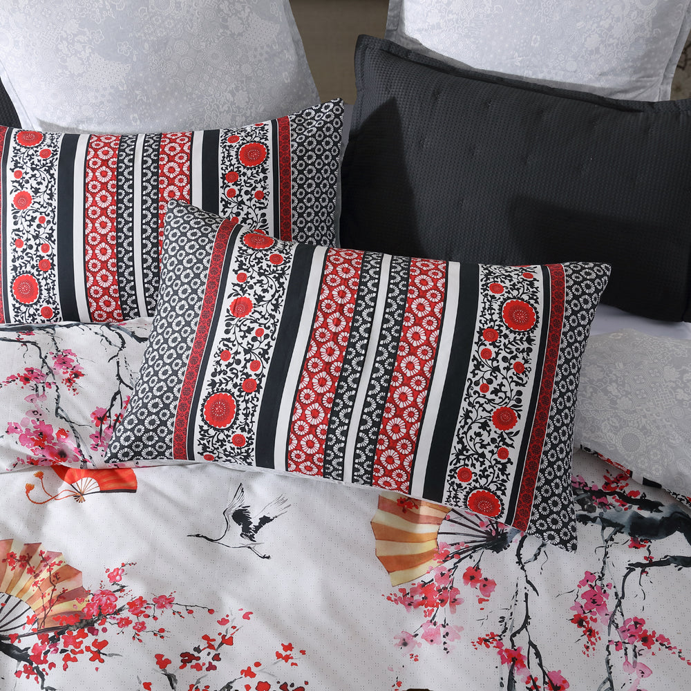 Super King Size Tokyo Drift Inspired Red Quilt Cover Set for a Dreamy Sleep