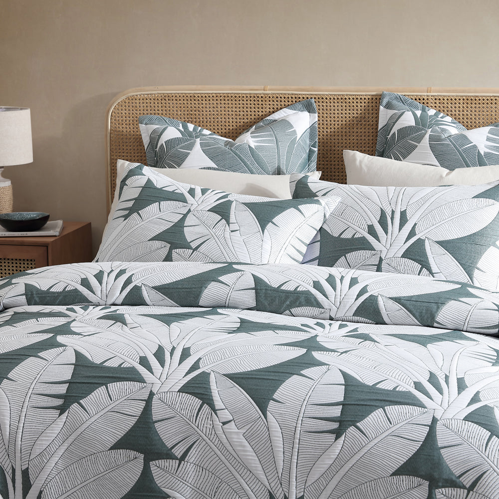 Lagos Olive Luxury King Bed Quilt Cover Set for a Tropical Retreat