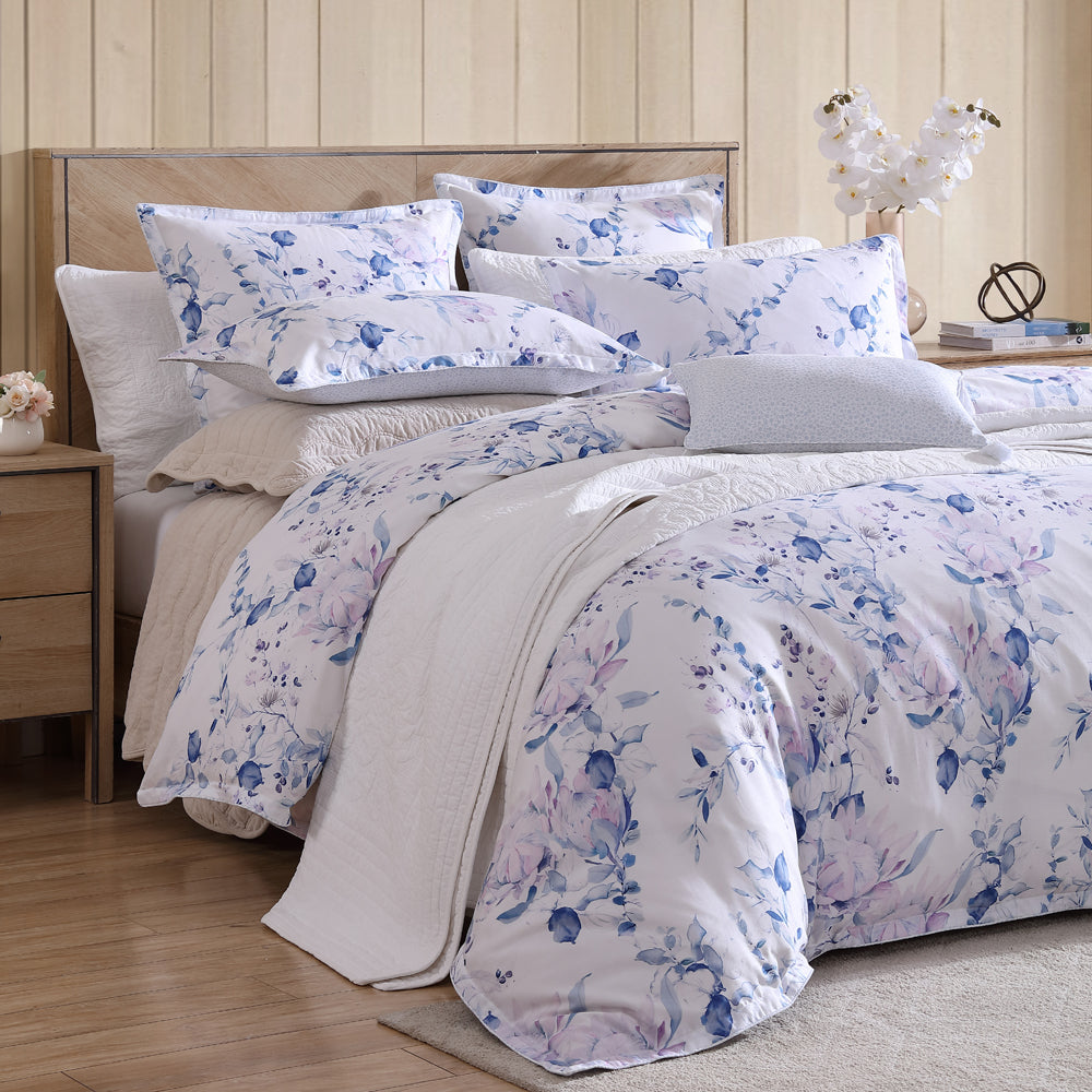 Millicent Chambray Queen Size Bed Quilt Cover Set for a Serene Bedroom Decor