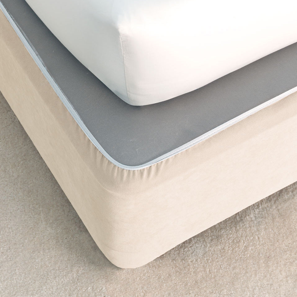 Linen House Double Bed Cream Bedwrap Valance with Durable Suede - like Fabric