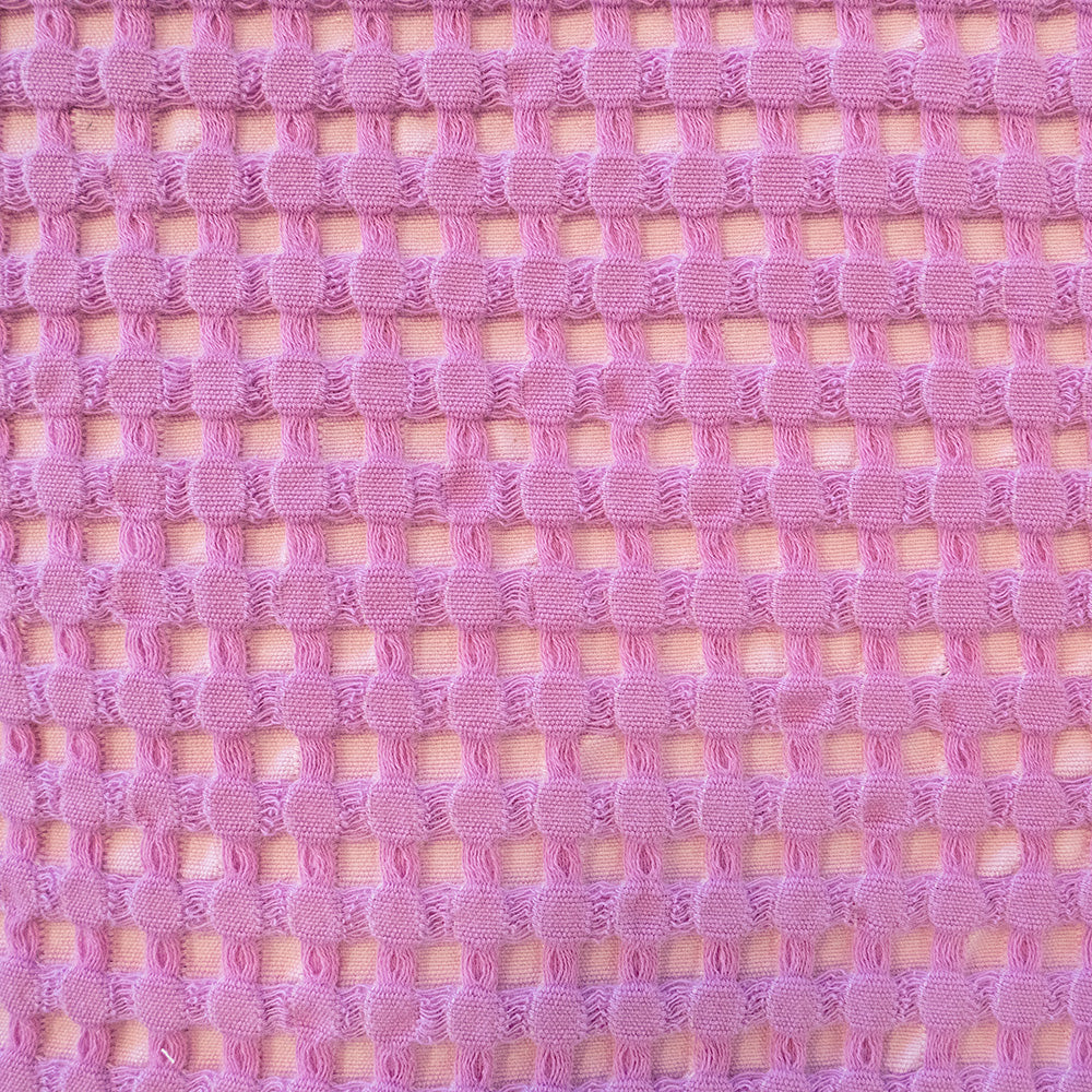 Bambury Dora Orchid Square Cushion with Luxurious Two - Toned Waffle Fabric