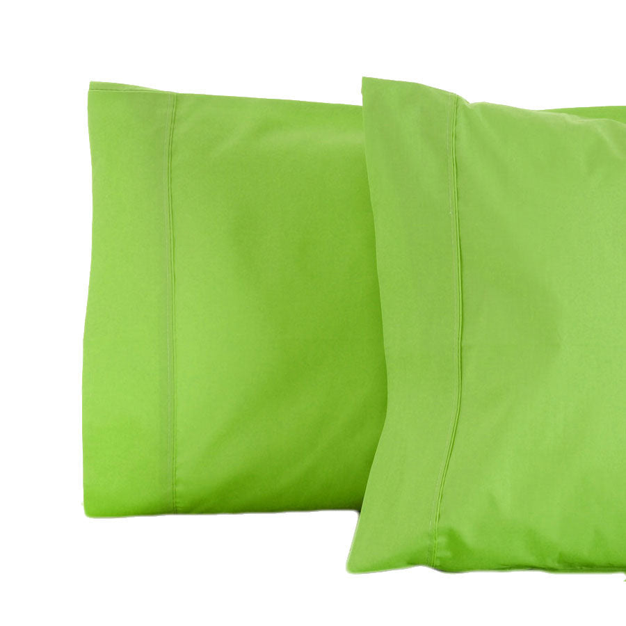 La Via 100% Pure Cotton 400 Thread Count Lime Colored Standard Pillowcase Set of 2 for a Luxurious Sleep