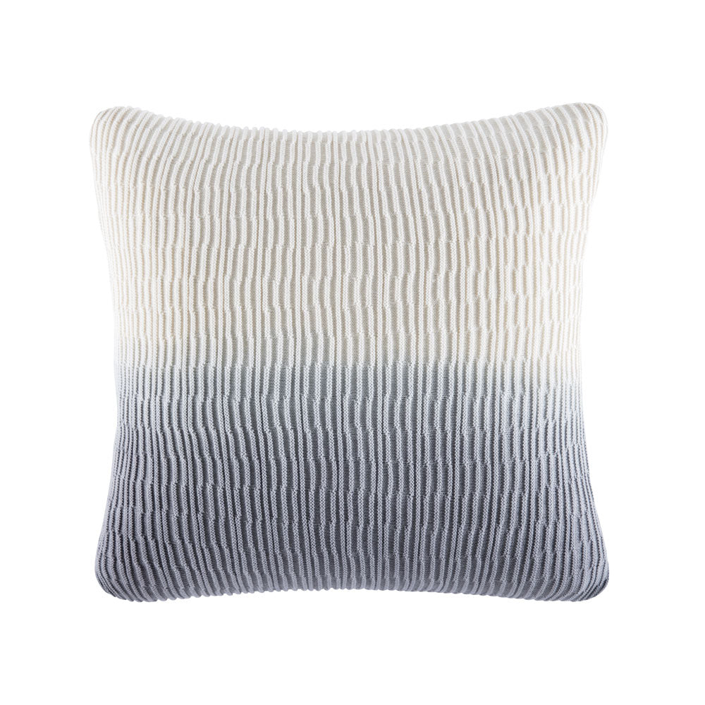 Stylish Dippa Grey Filled Square Knit Cushion for a Relaxed Look